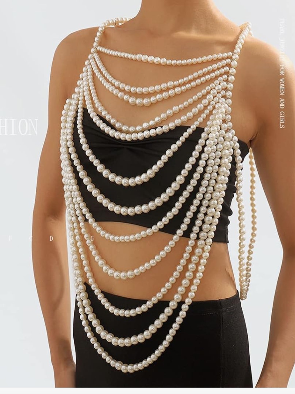 Pearl Body Chain Jewelry Top